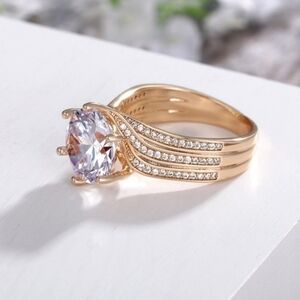 NEW Gold Round Solitaire Diamond Engagement Ring s925 stamped